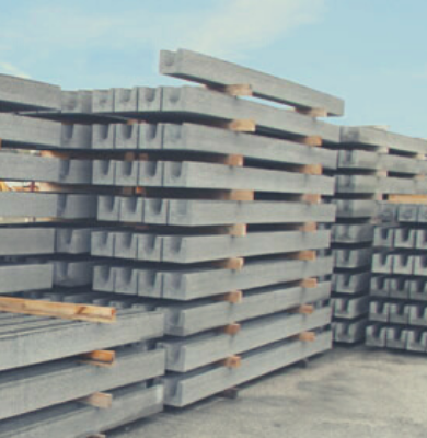 Precast concrete lintels.
